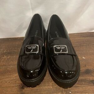 Nautica patent leather black loafers